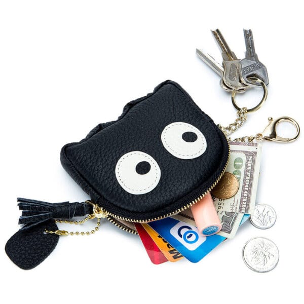 Cute Cartoon Genuine Leather Mini Coin Purse Keychain Pouch Card Holder Womens 5