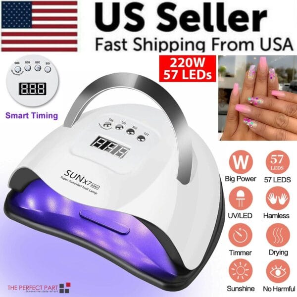 1-10-1.jpg 220W Nail Dryer LED Lamp UV Light Polish Gel Curing Machine Electric Manicure