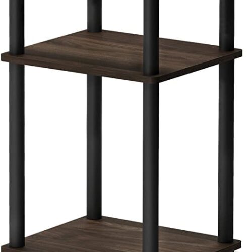 1-10.jpg Furinno Just 3-Tier Turn-N-Tube End Table / Side Table / Night Stand / Bedside Table with Plastic Poles, 1-Pack, Columbia Walnut/Black