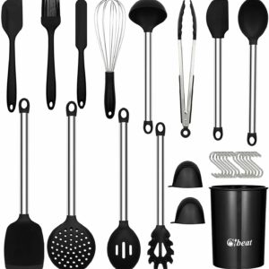 27 Pcs Silicone Kitchen Utensil Set with Holder, Heat Resistant Cooking Utensils