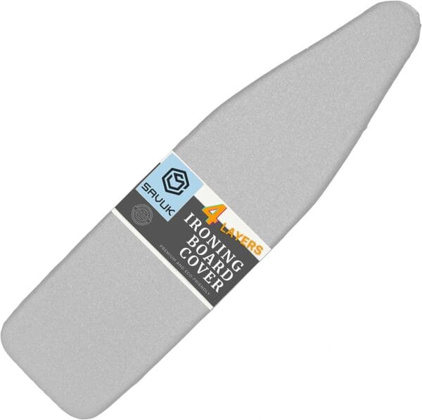 Ironing Board Cover and Pad Standard Size Silicone Coated 4 Layers 15x54 inch Extra Heavy Duty Thick Padding, Heat Reflective, Non Stick Scorch and Stain Resistant, Elastic Edge 1