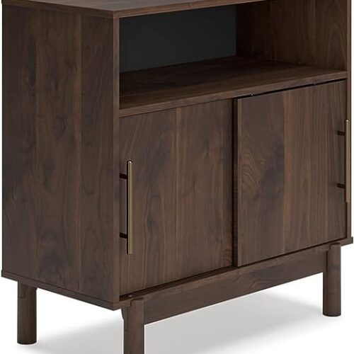 1-17.jpg Signature Design by Ashley Calverson Modern Storage Display Accent Cabinet, Dark Brown
