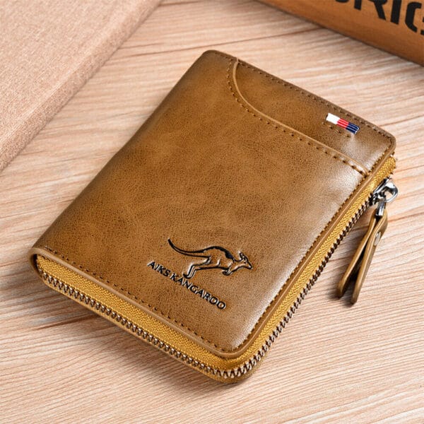 Mens RFID Blocking Leather Wallet Credit Card ID Holder Zipper Purse Waterproof 1