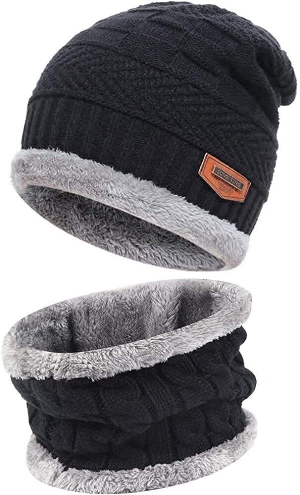 Mens Womens Winter Warm Baggy Slouchy Ski Skull Knit Beanie Hat & Scarf Cap Lot 17