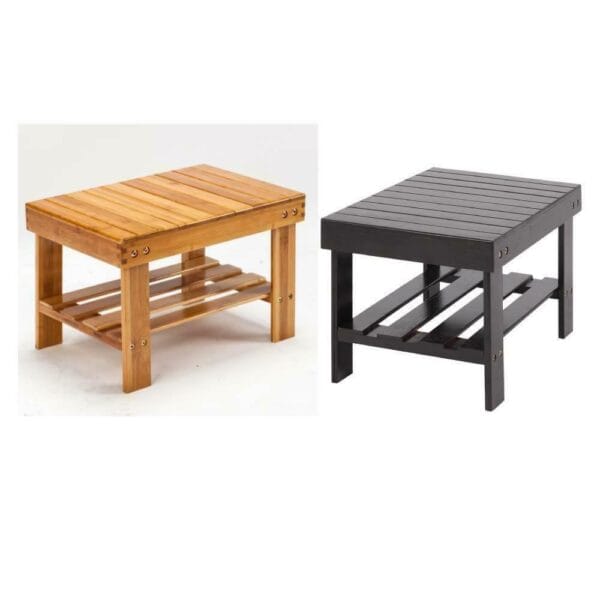 Popular Bench Step Foot Rest Stool Bathroom Seat Small Chair Bamboo Wood/Coffee 13