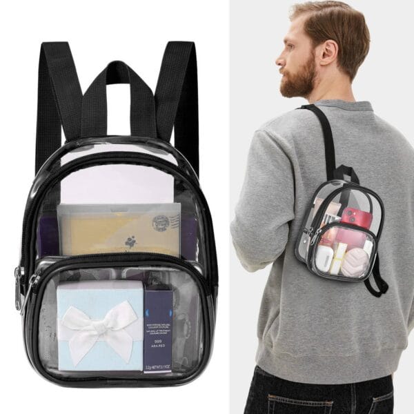 Clear Backpack Stadium Approved PVC Transparent Shoulder Bag Handbag Waterproof 3