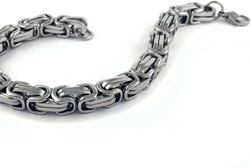 Men's Stainless Steel 8MM Silver Mechanic Byzantine Bracelet Link Chain 8.5" 3