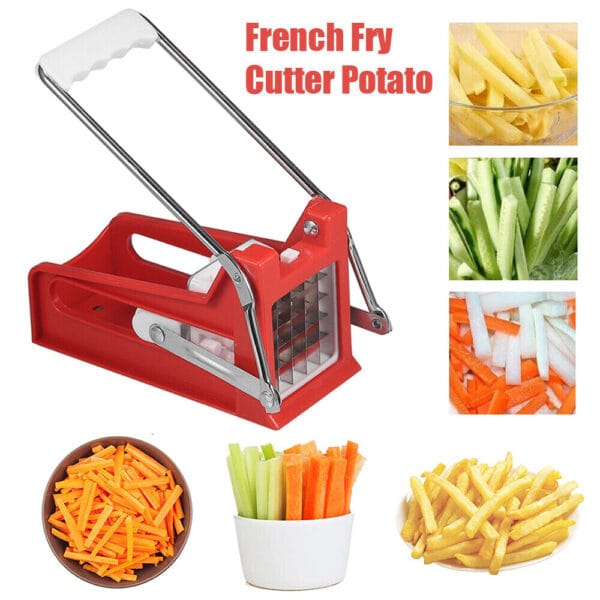 ABS French Fry Cutter Potato Slicer Chopper Dicer With Stainless Steel 2 Blades 3