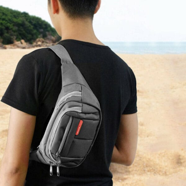 Fanny Pack Belt Waist Bag Crossbody Chest Sling Shoulder Pouch Gray Men & Women 3