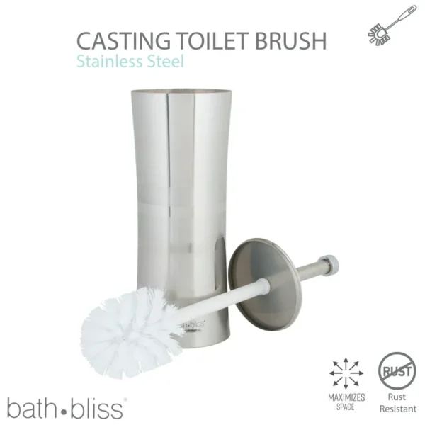Bath Bliss Stainless Steel Toilet Brush and Holder in Two Tone 3