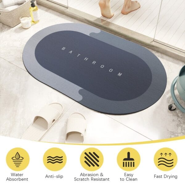 Quick Dry Absorbent Soft Bath Mat Bathroom Shower Rug Non Slip Home Floor Carpet 3