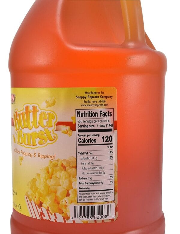 Snappy Butter Burst Popcorn Oil, 1 Gallon 3