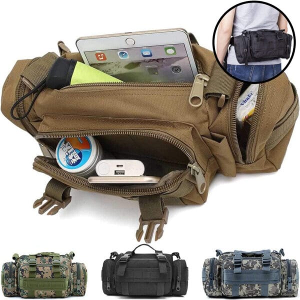 Tactical Military Chest Fanny Shoulder Waist Bag Camo Hunting Molle Camping Pack 3