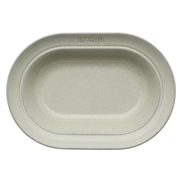 Staub Ceramic Dinnerware 10-inch Oval Serving Dish - White Truffle 3