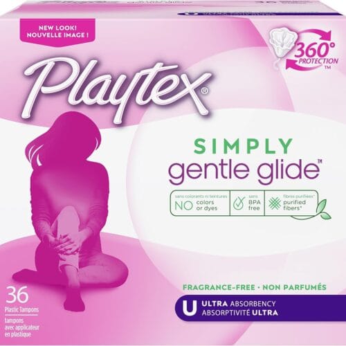 Playtex Simply Gentle Glide Tampons, Ultra Absorbency, Fragrance-Free - 36ct