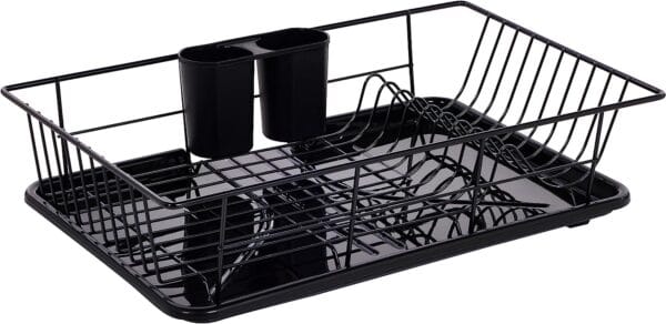 Sweet Home Collection Dish Drainer Drain Board and Utensil Holder Simple Easy to Use, 17" x 12" x 5", 3
