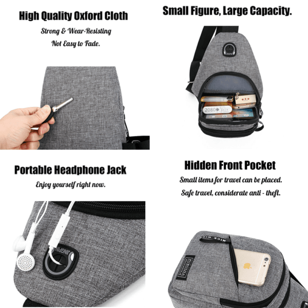 Men Women Sling Bag Chest Fanny Packs Cross Body Travel Sports Shoulder Backpack 4