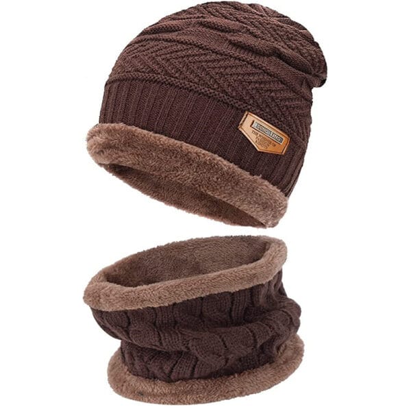 Mens Womens Winter Warm Baggy Slouchy Ski Skull Knit Beanie Hat & Scarf Cap Lot 19