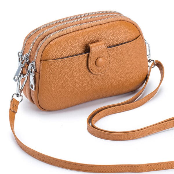 Women Triple Zipper Small Crossbody Bag Cellphone Wallet Purse Clutch Handbag 4