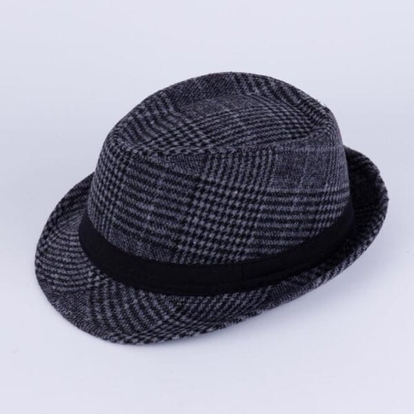 Plaid Tweed Fedora Hat Men Women Trilby Cuban Cap Panama Floral Winter 4