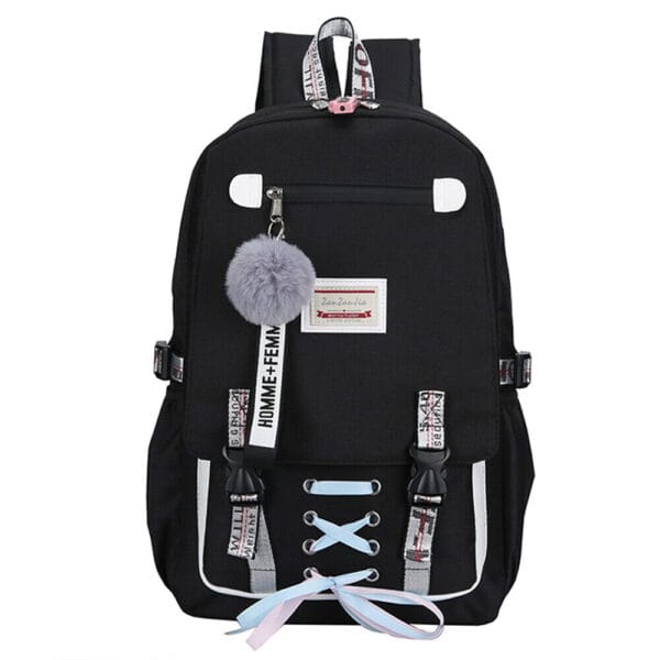 Women Girls USB Port Backpack Laptop Travel Shoulder School Book Bag Rucksack 4