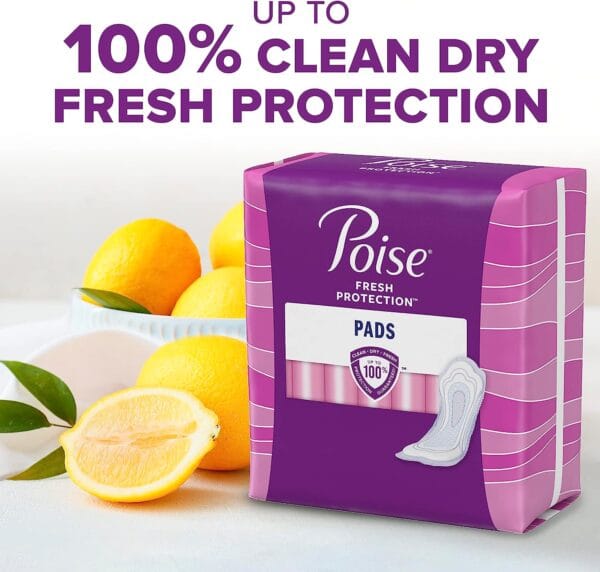 Poise Incontinence Pads & Postpartum Incontinence Pads, 3 Drop Light Absorbency, Long Length, 96 Count (4 Packs of 24) 4