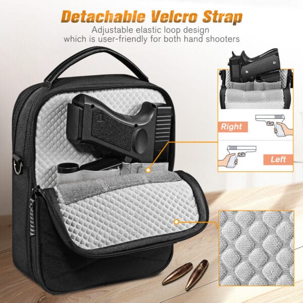 Tactical Concealed Carry Bag, Pistol Carry Gun Pouch Shooting Range Duffle Bag 4