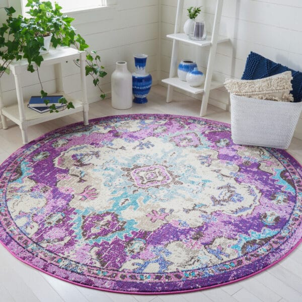 SAFAVIEH Madison Collection MAD484V Lavender/ Lt Blue Rug 5