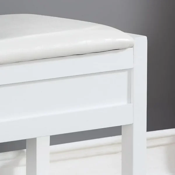 Roundhill Furniture Rouen Storage Bench, White 4