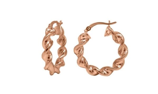 925 Solid Sterling Silver 25MM Twisted Hoop Huggie Earrings For Women -3 Colors 20
