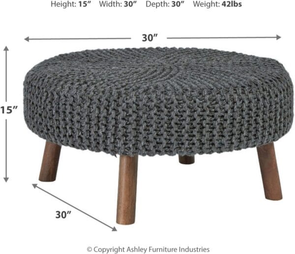 Signature Design by Ashley Jassmyn Contemporary Hand-Knitted Oversized Accent Ottoman 4
