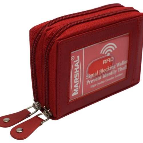 4-10-1.jpg Mens Womens Wallet Credit Card Holder Leather RFID Blocking Zipper Pocket Purse