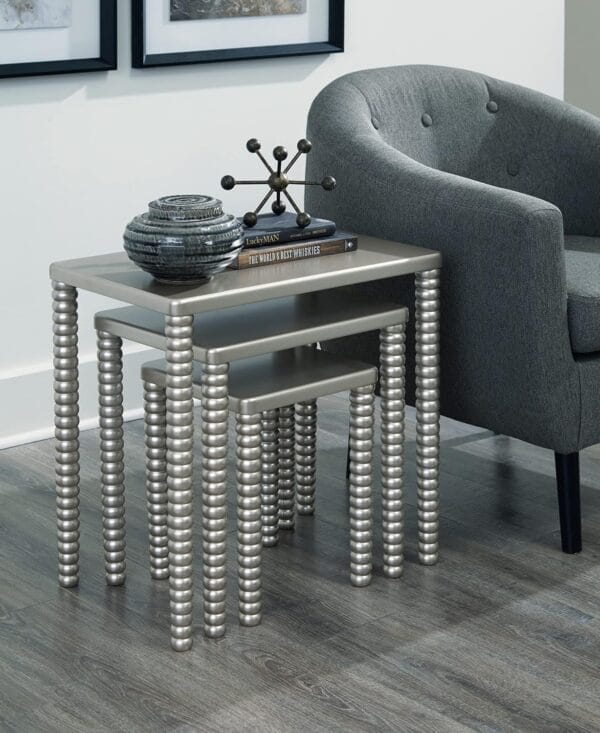 Signature Design by Ashley Caitworth 3-Piece Glam Nesting Table Set 5