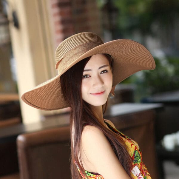 Summer Fashion Women Beach Outdoor Travel Cap Sun UV Protection Wide Brim Hat 5
