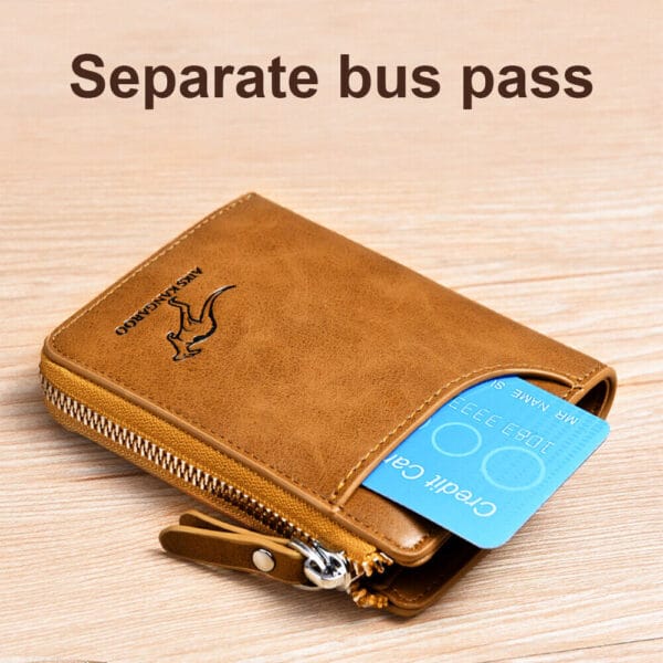 Mens RFID Blocking Leather Wallet Credit Card ID Holder Zipper Purse Waterproof 5