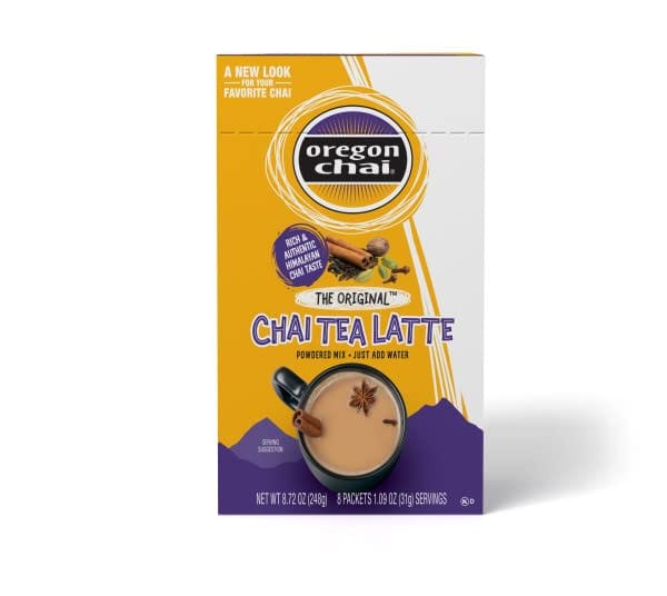 Oregon Chai Original Chai Tea Latte Single Serve Powdered Mix, 8 Count (Pack of 6) 2
