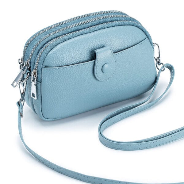 Women Triple Zipper Small Crossbody Bag Cellphone Wallet Purse Clutch Handbag 5
