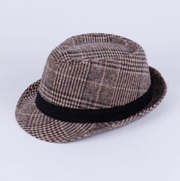 Plaid Tweed Fedora Hat Men Women Trilby Cuban Cap Panama Floral Winter 5