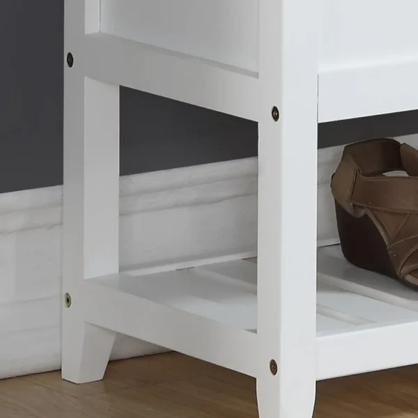 Roundhill Furniture Rouen Storage Bench, White 5