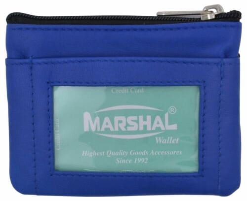 Genuine Leather Coin Change Purse With Front ID Window & Key Ring 710 Assorted c 5