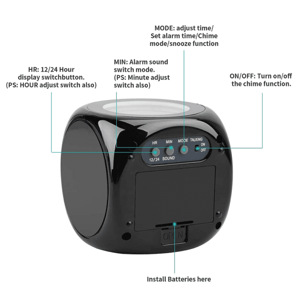 LED Projection Alarm Clock Digital LCD Display Voice Talking Weather Snooze USB 4
