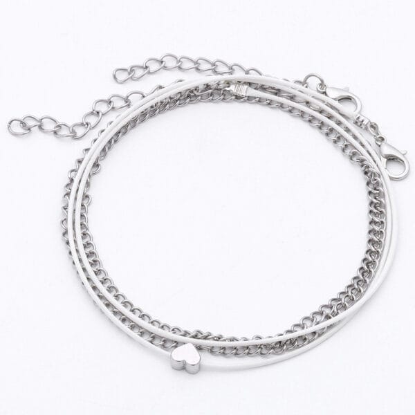 Fashion Love Heart Ankle Bracelet Foot Chain Silver White Women Anklet Gifts 5