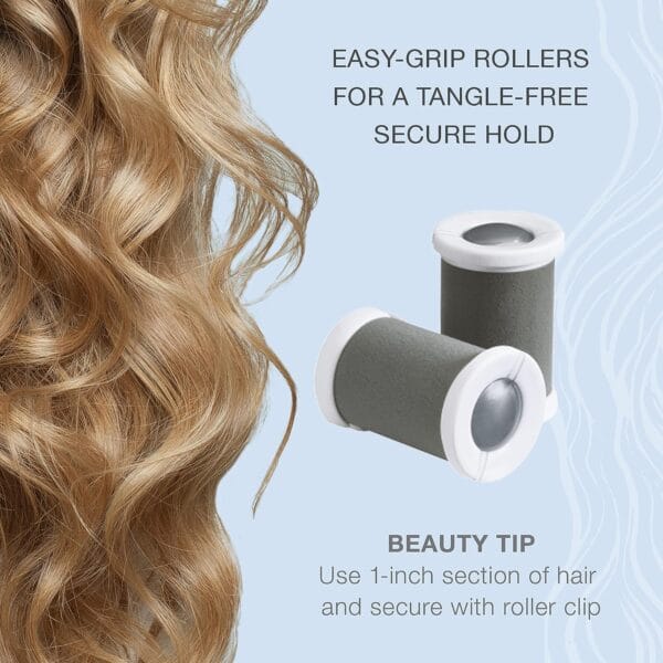 Conair Ceramic 1 1/2-inch Hot Rollers, Super Clips Included, Perfect for Travel Domestic and Aboard with Dual Voltage 6