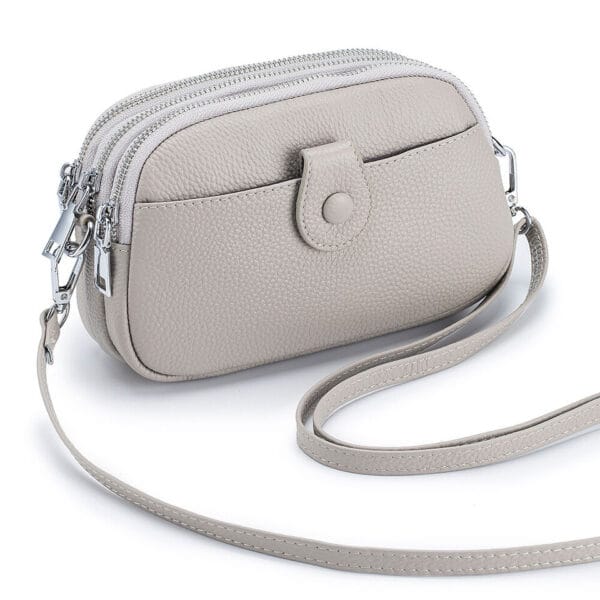 Women Triple Zipper Small Crossbody Bag Cellphone Wallet Purse Clutch Handbag 6