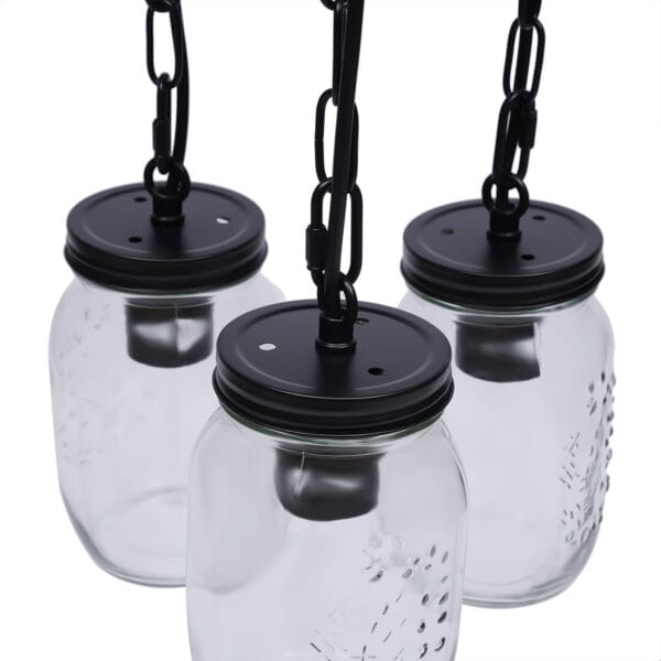 3 Heads Pendant Ceiling Light Mason Jar Kitchen Island Chandelier Lamp Fixture