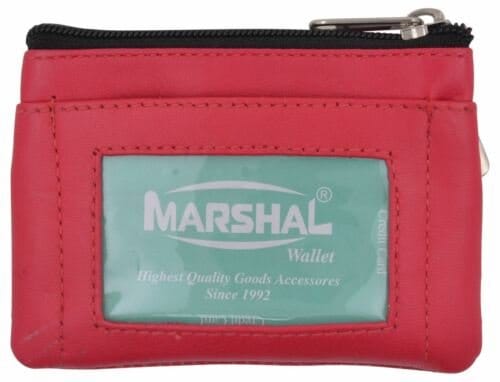 Genuine Leather Coin Change Purse With Front ID Window & Key Ring 710 Assorted c 6