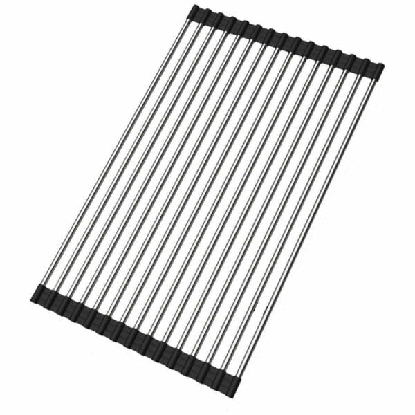 Over the Sink Multipurpose Roll-Up Dish Drying Rack Pan Bottle Food Drainer Mat 6