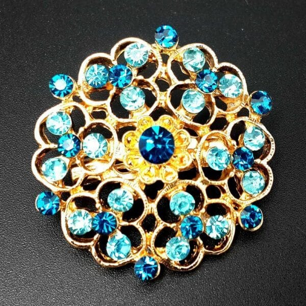 24pc Vintage Brooch Lot Mixed Alloy Rhinestone Crystal Pins Wedding Bouquet DIY 6