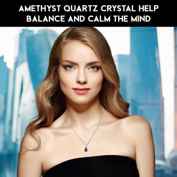 Amethyst Jewelry Set Drop Earrings Pendant Necklace 925 Sterling Silver 20'' 6