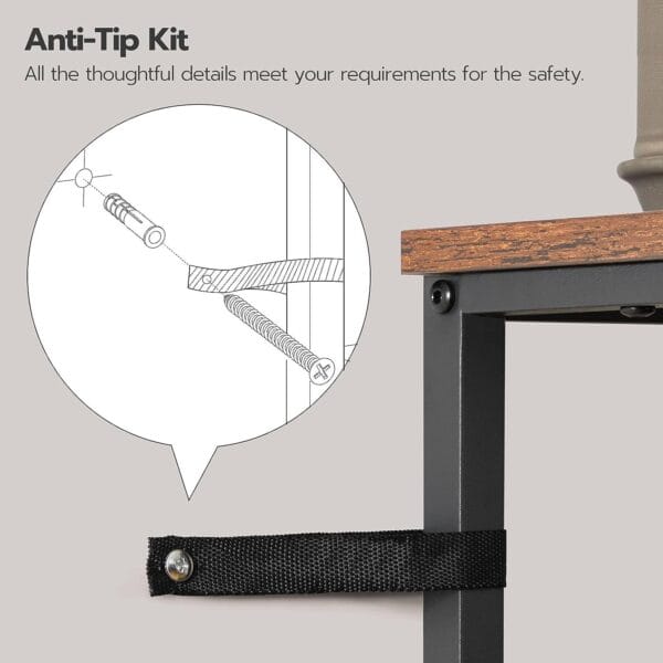 HOOBRO Over The Toilet Storage, 2-Tier Over Toilet Bathroom Organizer Shelf, with Toilet Paper Holder and Hooks, Sturdy and Durable, for Bathroom, Toilet, Rustic Brown and Black BF49TS01 7